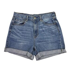 American Eagle Shorts Women's Size 6 Jean Denim Cuffed Medium Wash High Rise